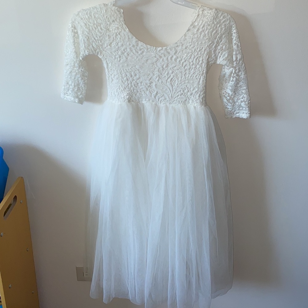 ALL WHITE flower girl dress